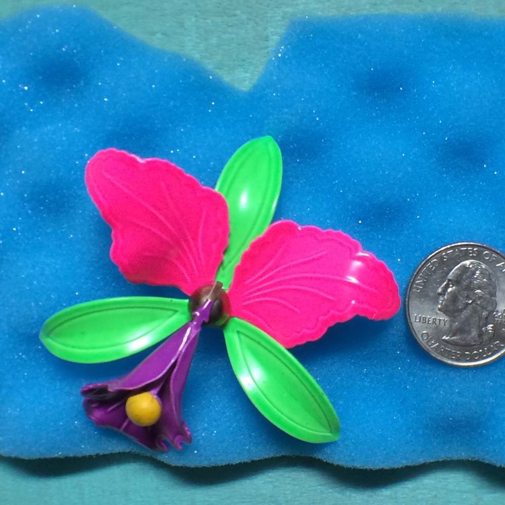 Colorful orchid brooch